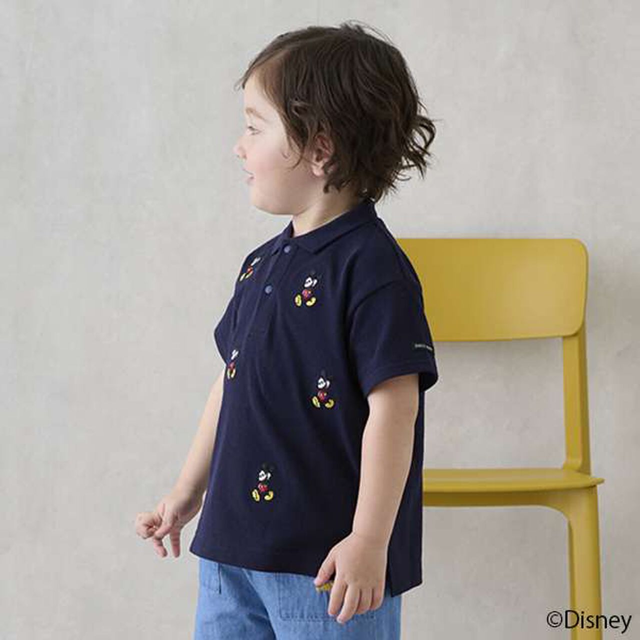 [Disney] Mickey/Embroidered Short-Sleeve Polo,Green, large image number 6