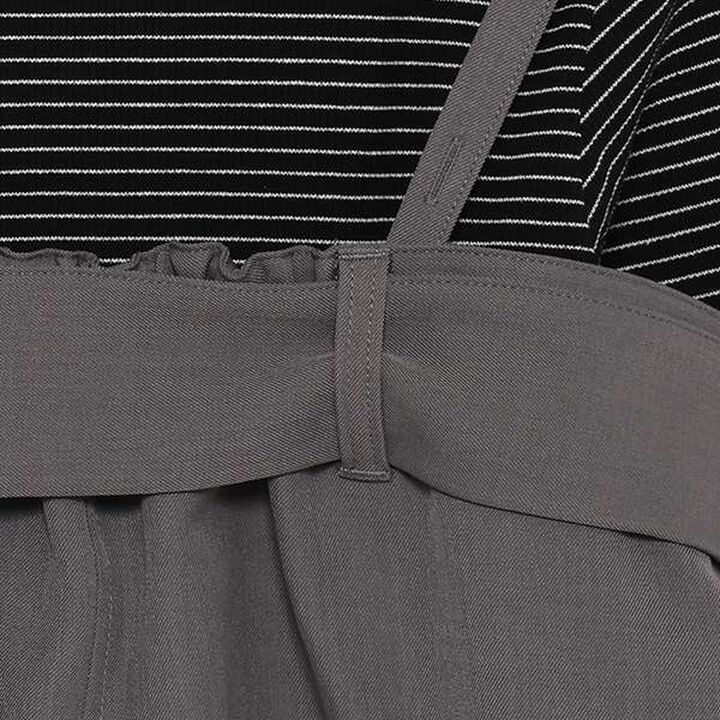 [AMI] Ribbon Bustier Long T-Shirt Set,Charcoal gray, medium image number 15