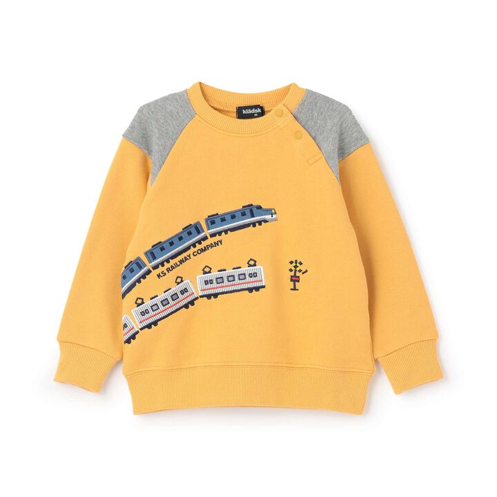 [Restock] Train Embroidery Stripe Pattern Sweatshirt,, medium