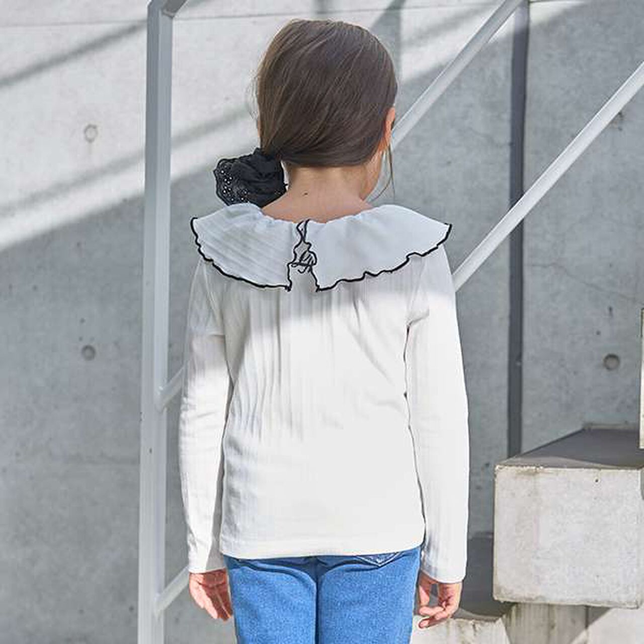 Front and Back Both OK! Collared Long-Sleeve T-Shirt,Pink, large image number 18