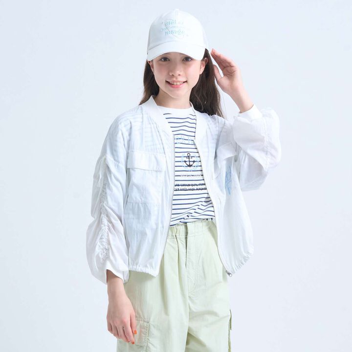 [130cm有] 抗UV透薄拉鍊短夾克,白色, medium image number 0