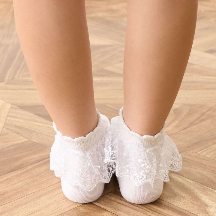 [Lycee Mine Ballet Series] Ruffled Lace Socks,Sax blue, medium image number 8