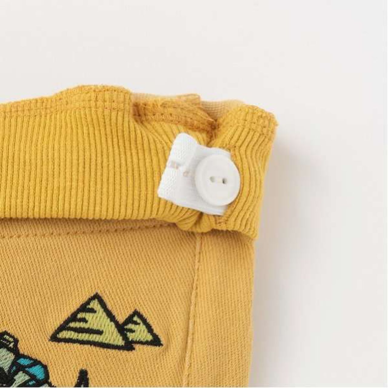 Dinosaur Cuffed Long Straight Pants,Light khaki, large image number 13