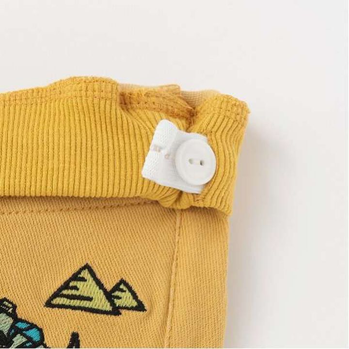 Dinosaur Cuffed Long Straight Pants,Light khaki, medium image number 13