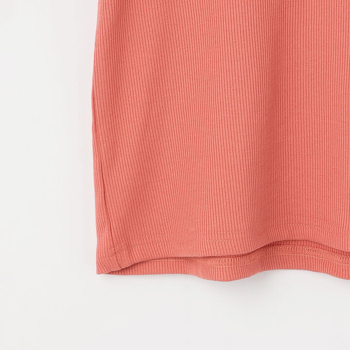 [Three Rabbits] Lace-Collared Ribbed Long-Sleeve T-Shirt,Navy, medium image number 4