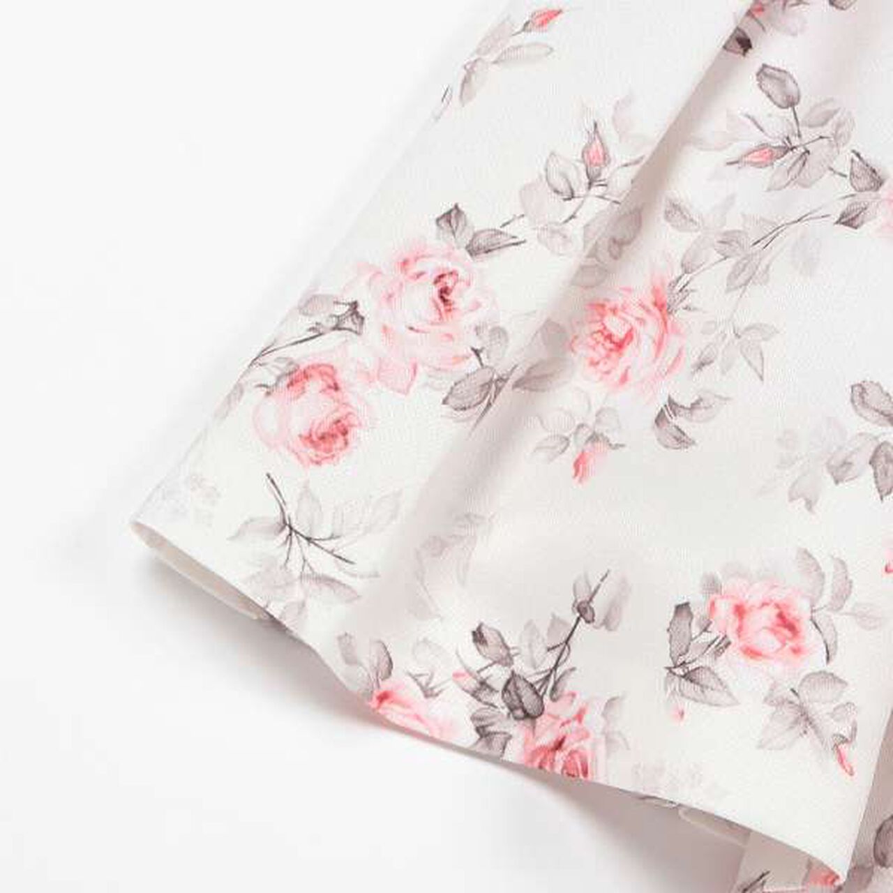 Lace Collar Floral Dress & Jacket Set,Pearl white, large image number 3