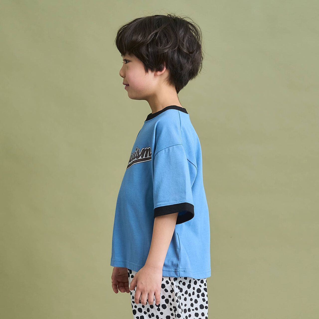 [Anti-Stain & Quick-Dry] Distressed Logo Print Ringer T-Shirt,Turquoise, large image number 13