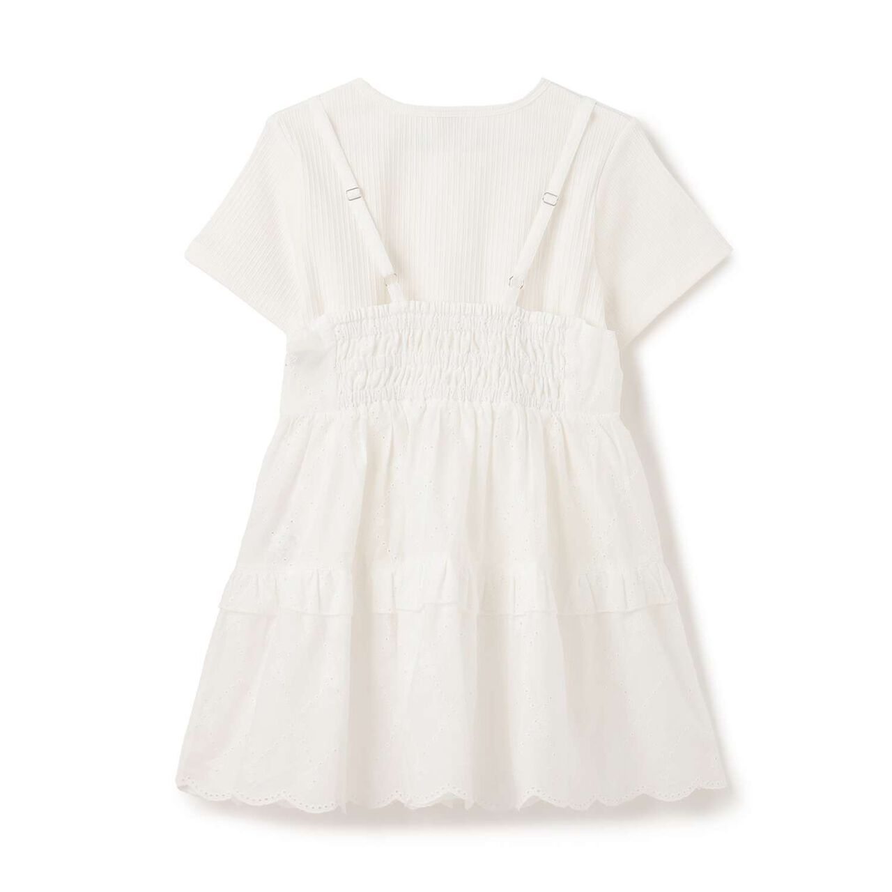 Ribbon Lace Tunic & [Cool Touch] T-Shirt Set,Off white, large image number 1