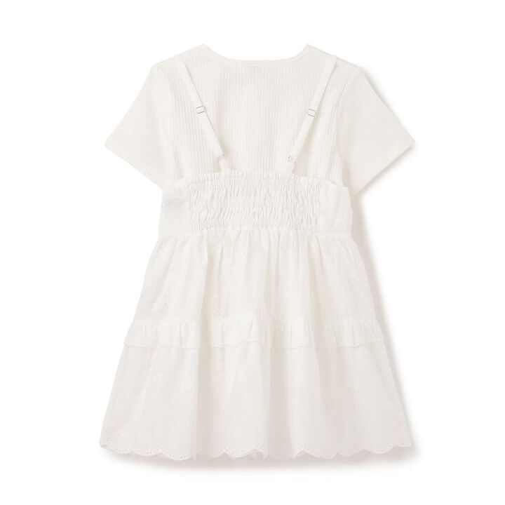 Ribbon Lace Tunic & [Cool Touch] T-Shirt Set,Off white, medium image number 1