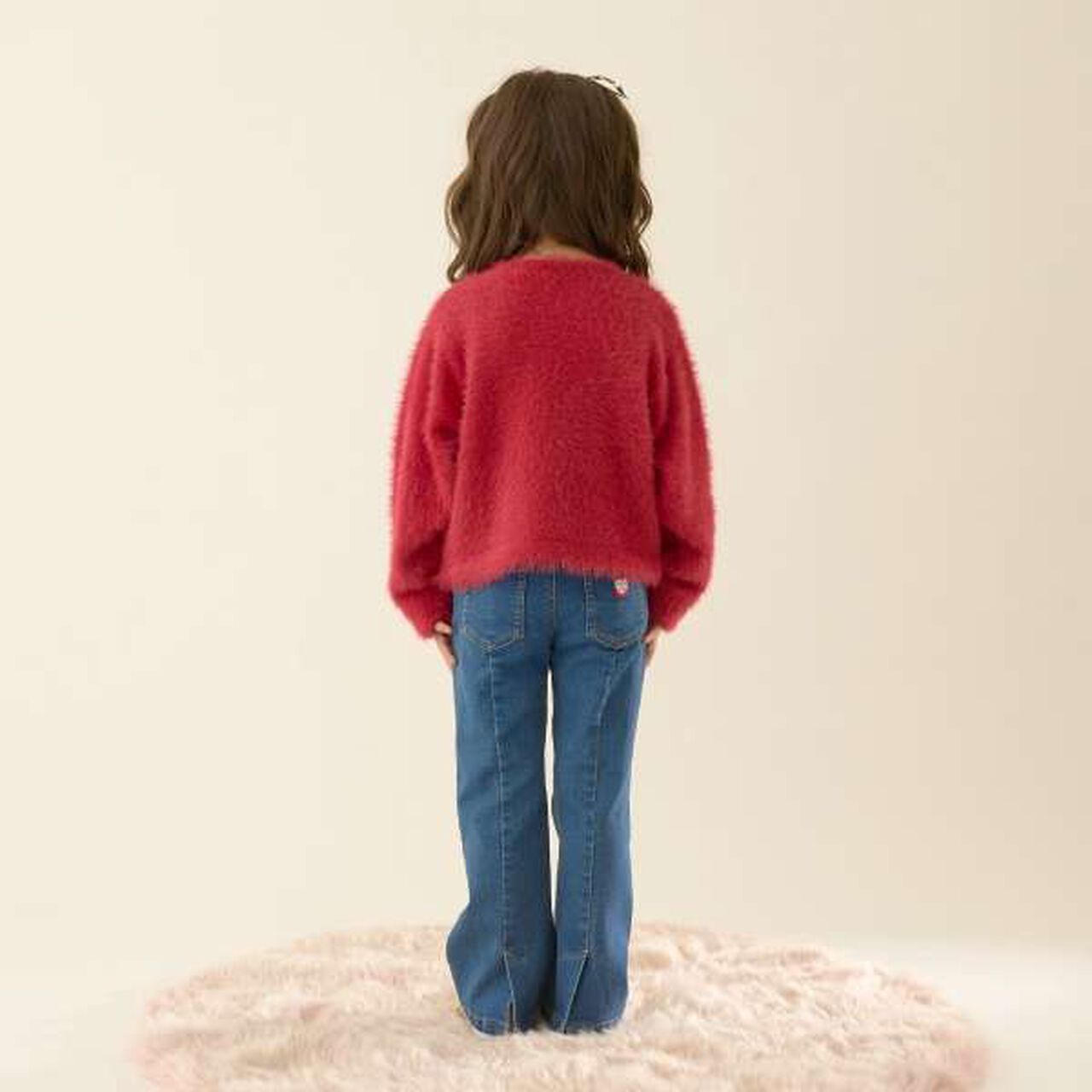 Shaggy Knit Cardigan,Red, large image number 19