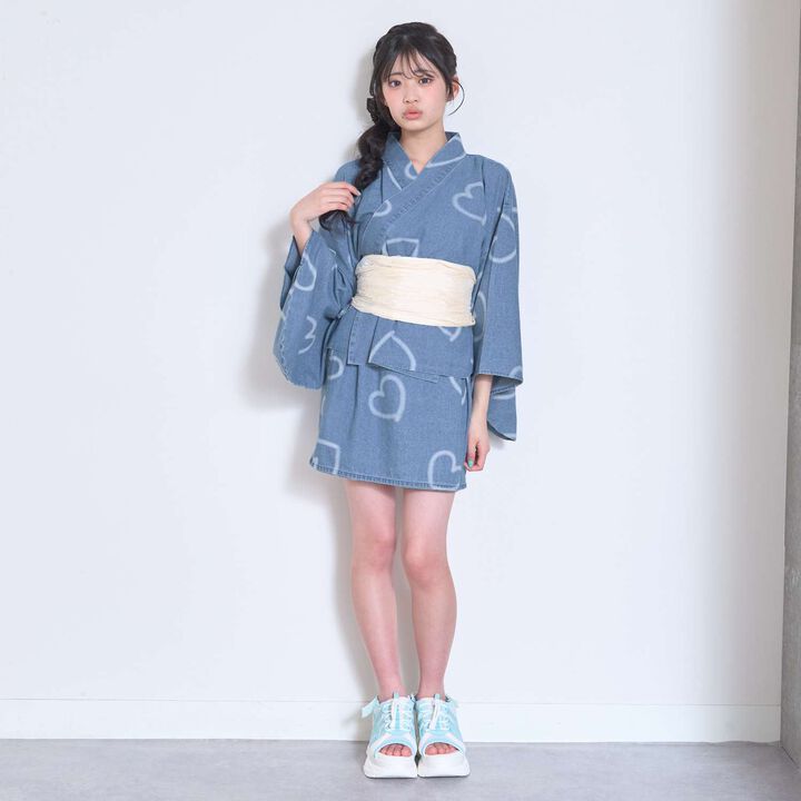 Denim Mini 2WAY Yukata,Navy, medium image number 2