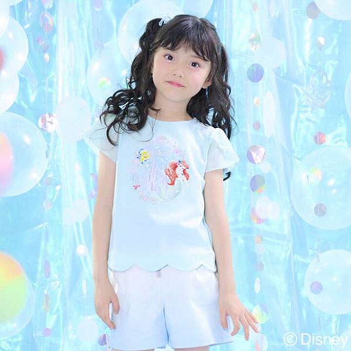 [Disney Ariel] Scalloped Hem T-Shirt,Mint, medium image number 12