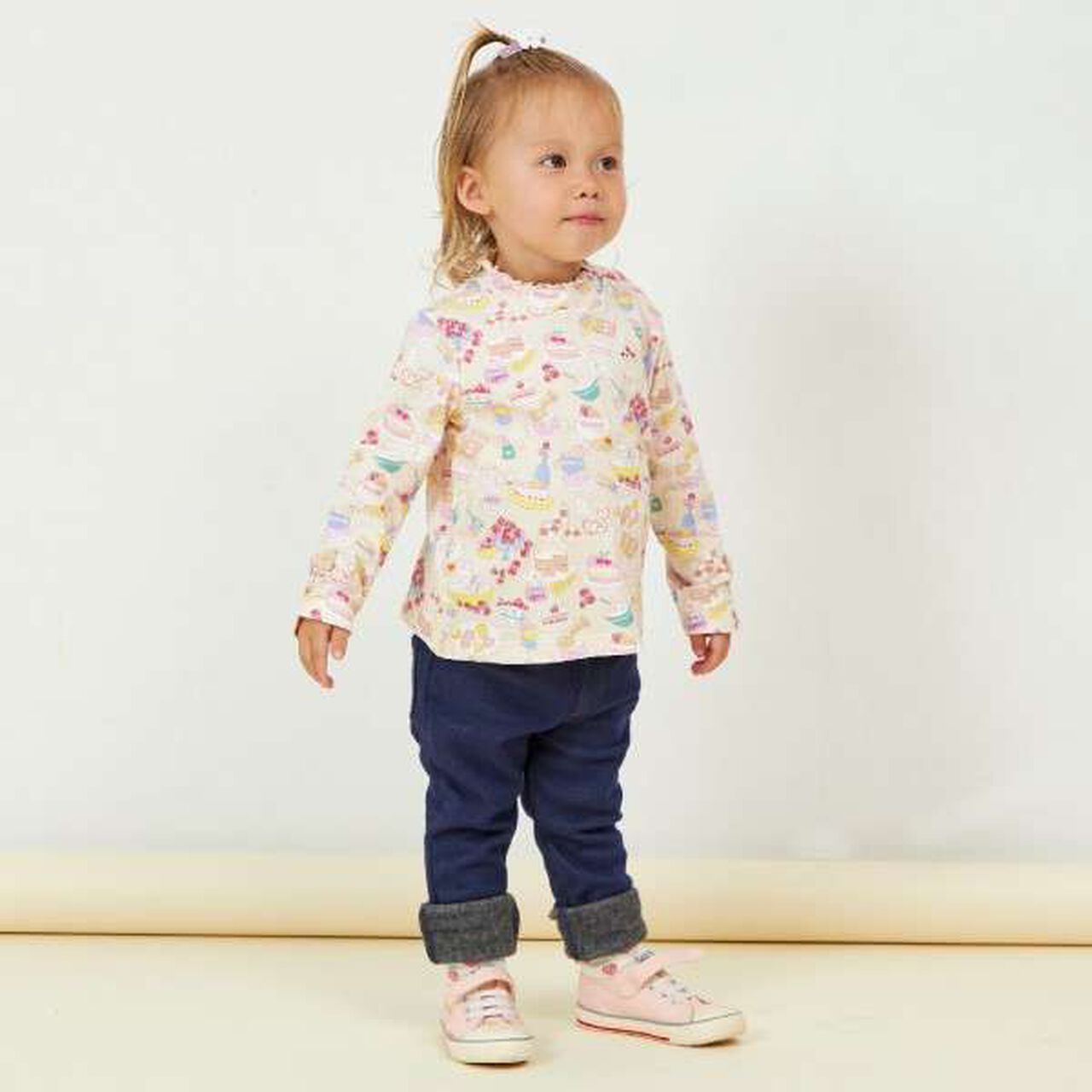 KP Denim Knit Shaggy Lined Pants [80-90],Black, large image number 10