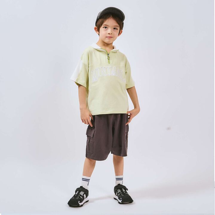Half-Zip Loose Short Sleeve T-Shirt,Smoke white, medium image number 8