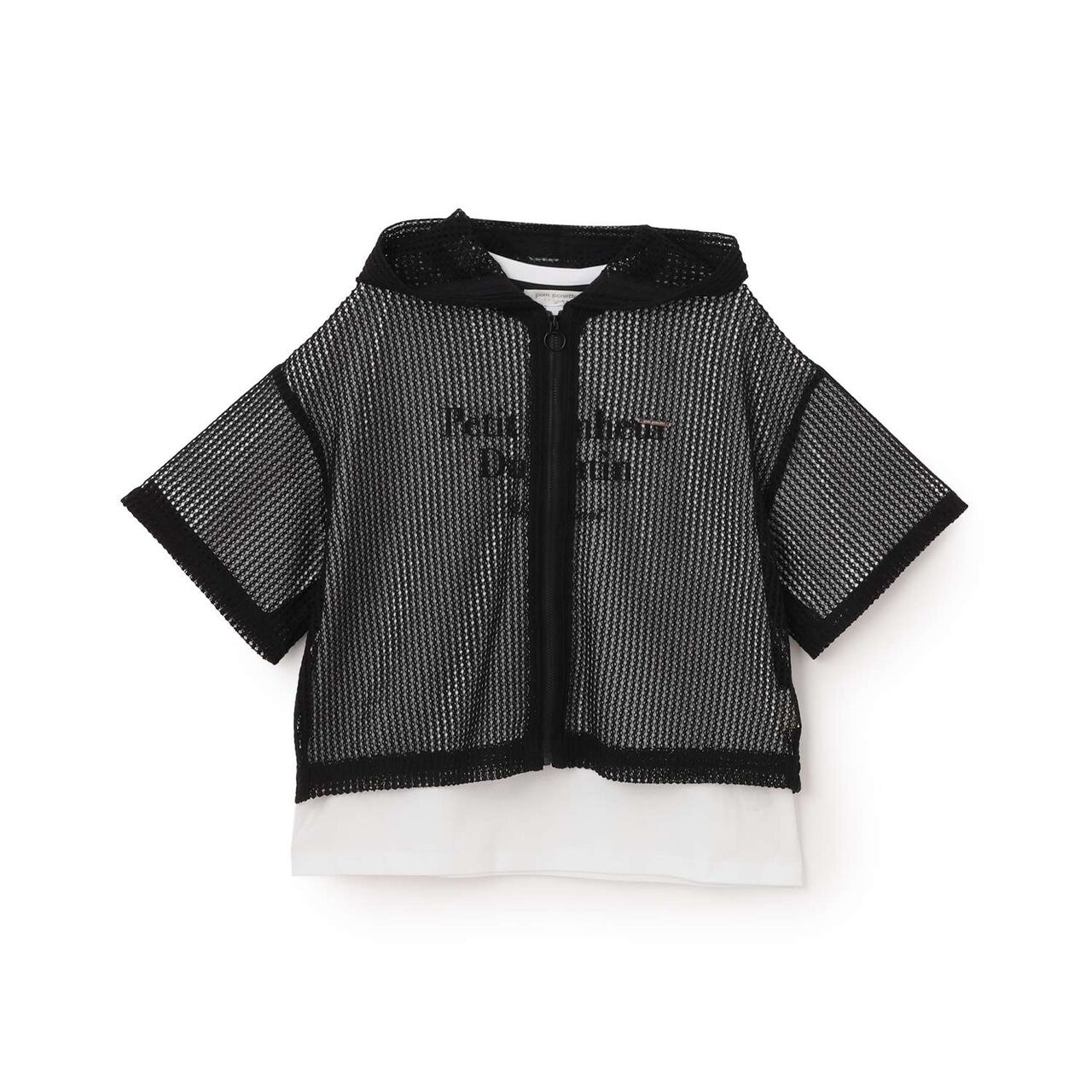 Mesh Parka & T-Shirt Set,Off white, large image number 12