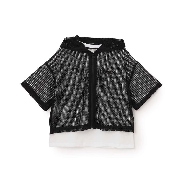 Mesh Parka & T-Shirt Set,Off white, medium image number 12