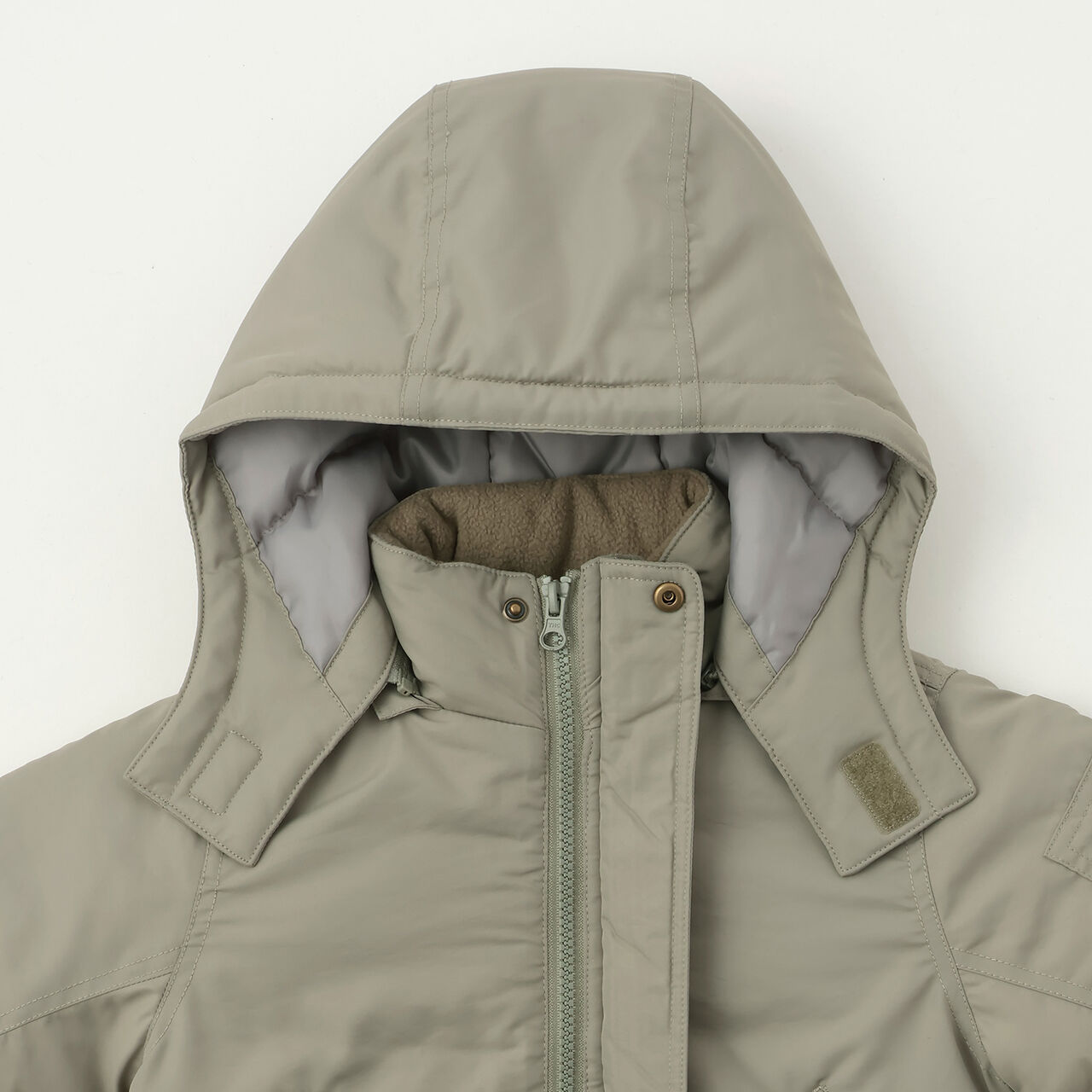 Washable MA1 Style Removable Hood Jacket,Khaki, large image number 13