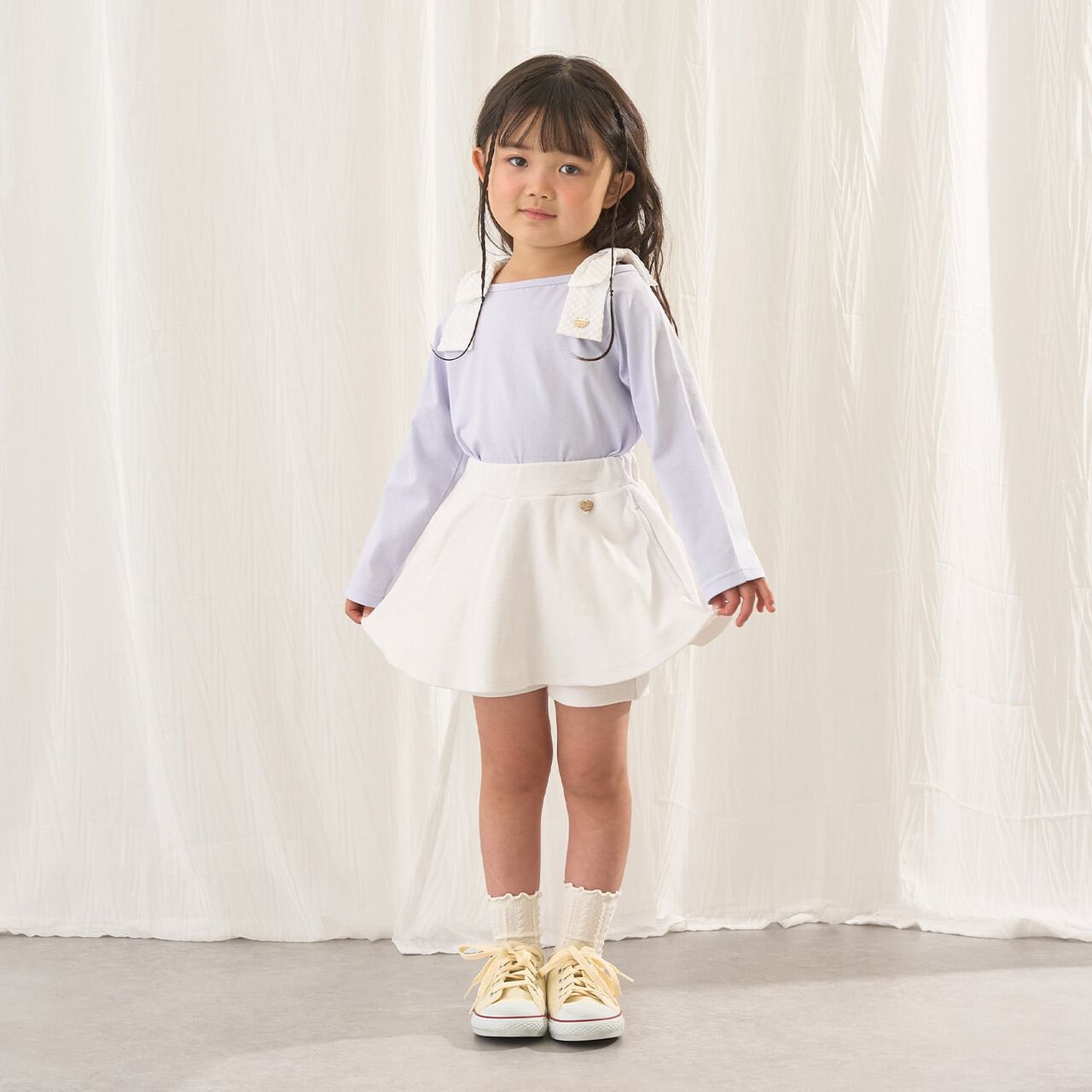 Tomo Pants with Flare Skirt,Ivory, large image number 16