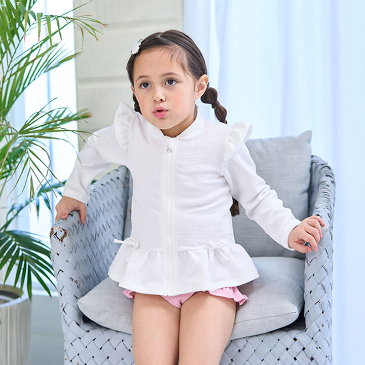 [SWIM] [UV Processing] Hem Frill Zip Rash Guard,Mint, medium image number 16