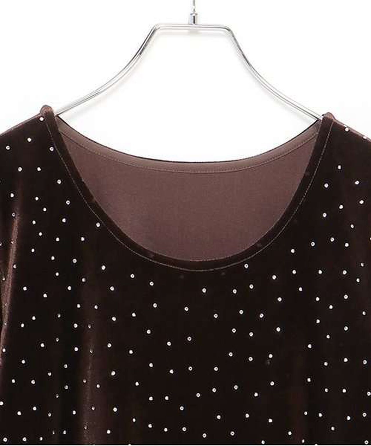 Velour Sequin Pullover,Blue gray, large image number 7