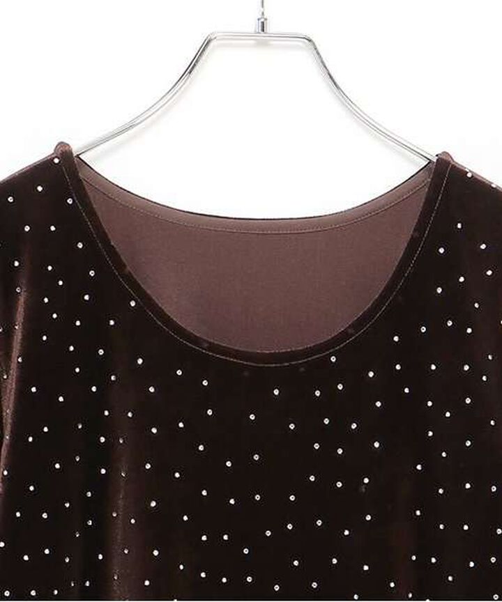 Velour Sequin Pullover,Blue gray, medium image number 7