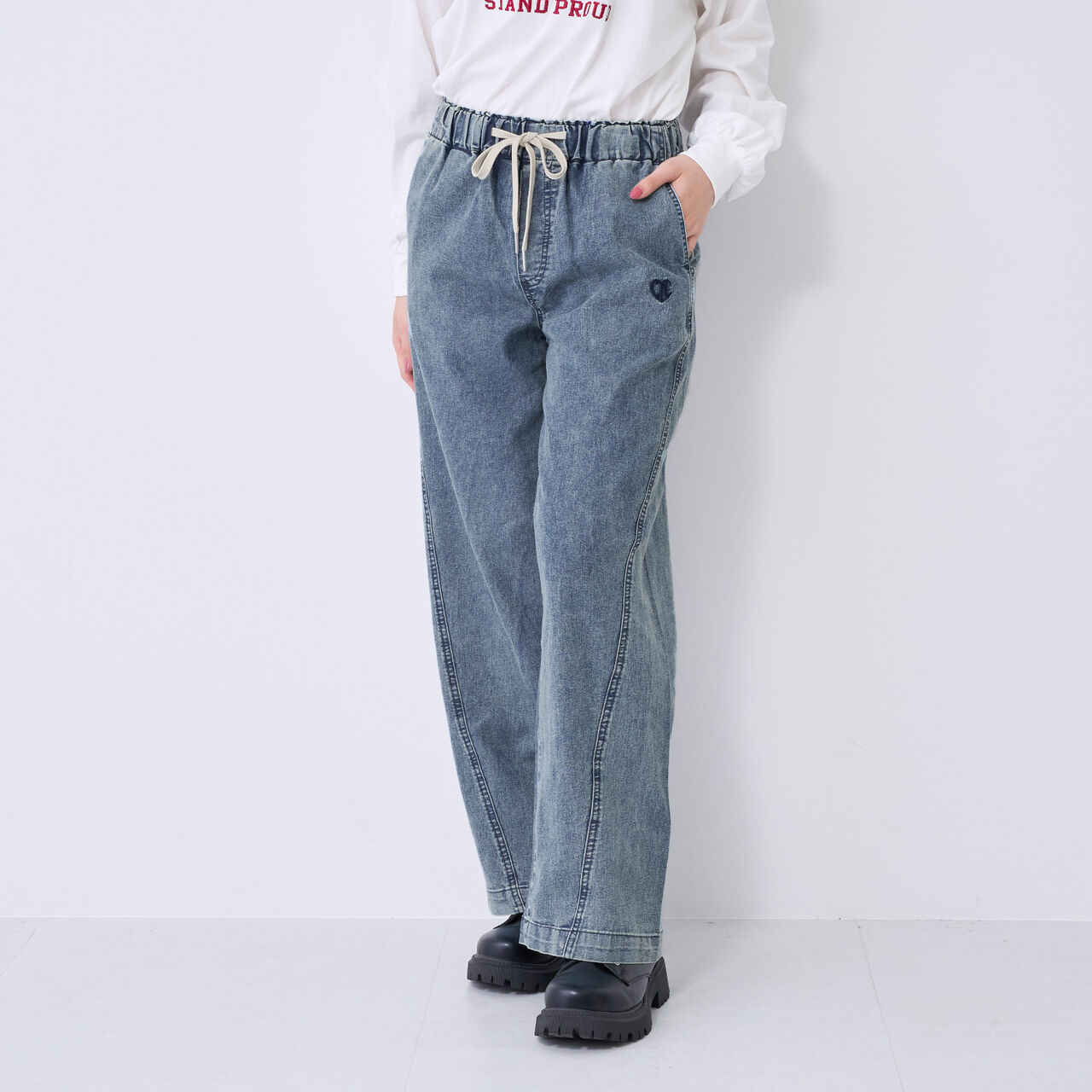 [ME DENIM] Stretch Quick-Dry Easy Pull-On Pants,Gray, large image number 2