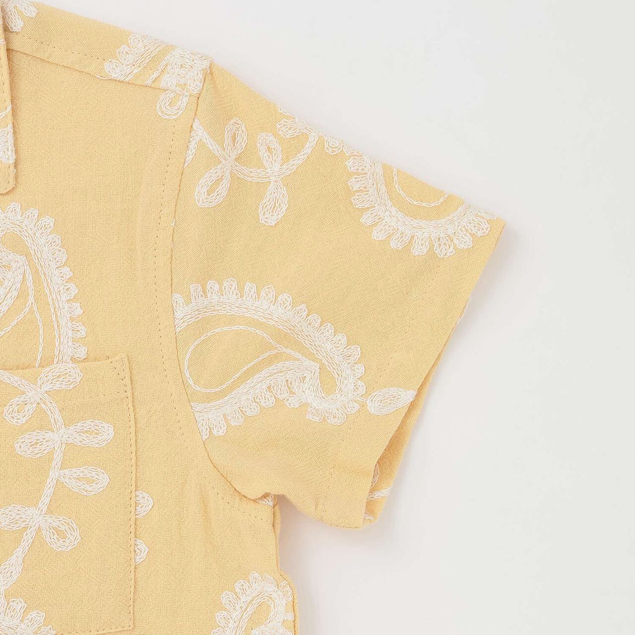 連結款佩斯利刺繡開領襯衫,奶油色, large image number 10