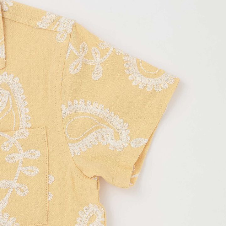 連結款佩斯利刺繡開領襯衫,奶油色, medium image number 10