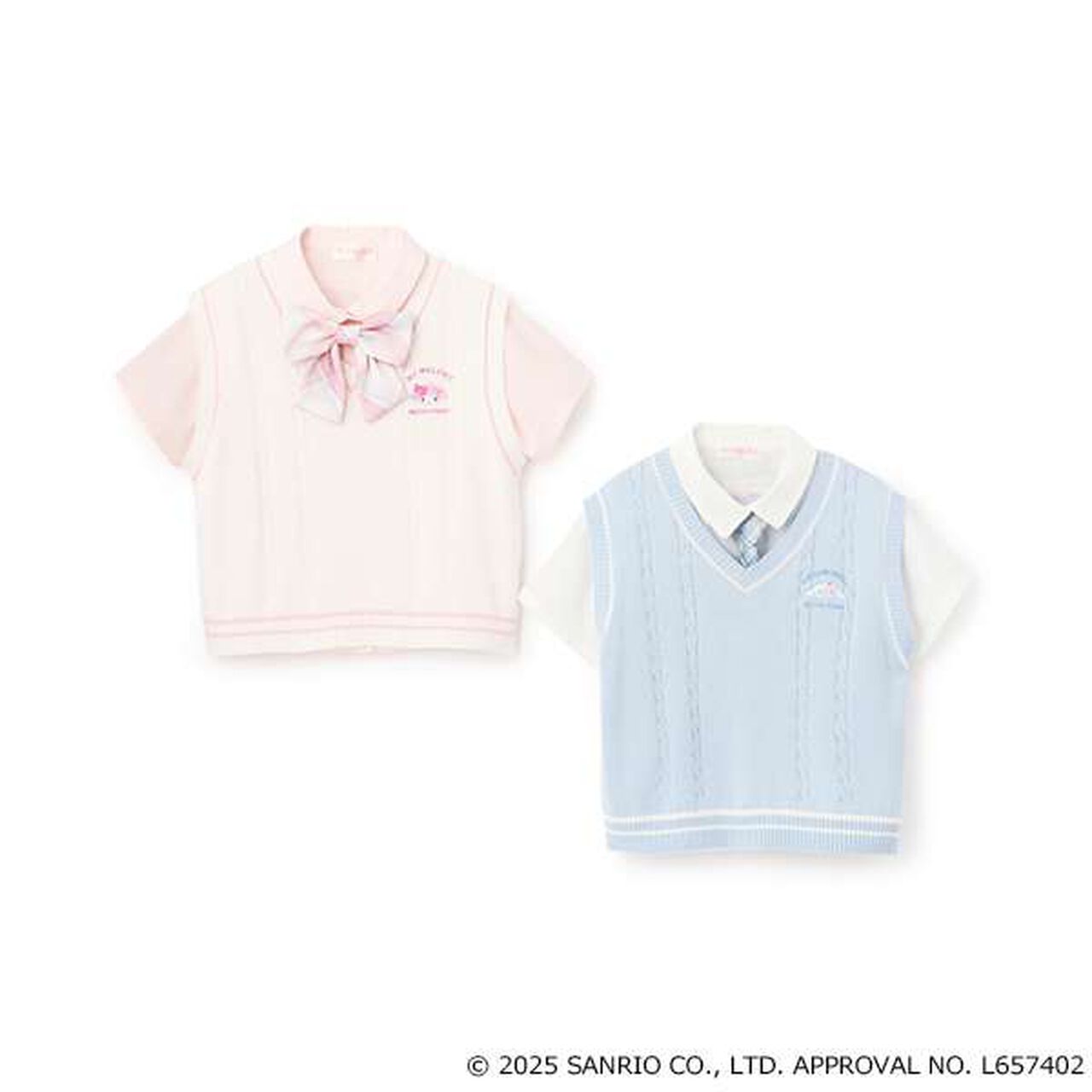 [My Melody & Cinnamoroll] Best & Blouse Set,Sax blue, large image number 10