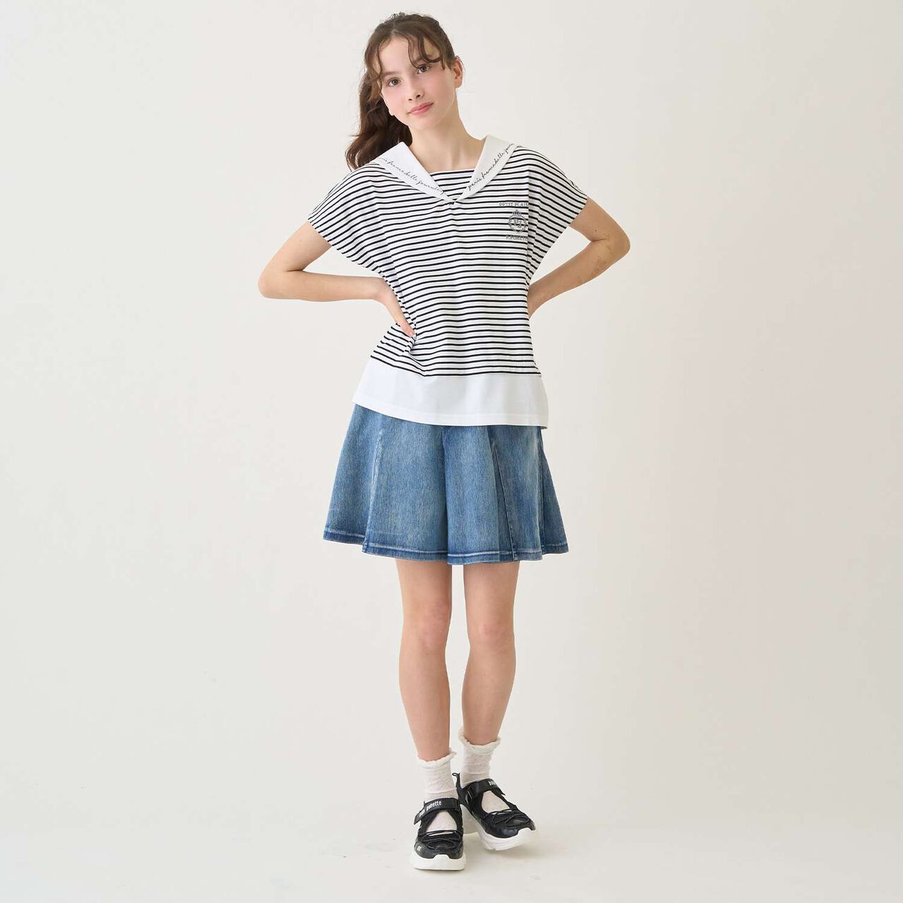 Lace Pattern Crew Socks,Off white, large image number 14