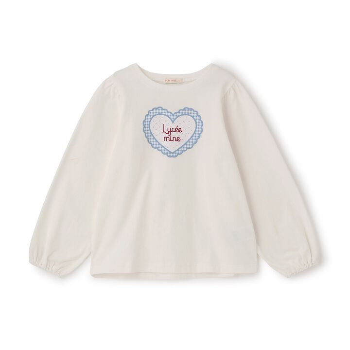 Quick-Dry UV Heart Print Puff Sleeve T-Shirt [Lycee Mine Ballet Series],Lavender, medium image number 1