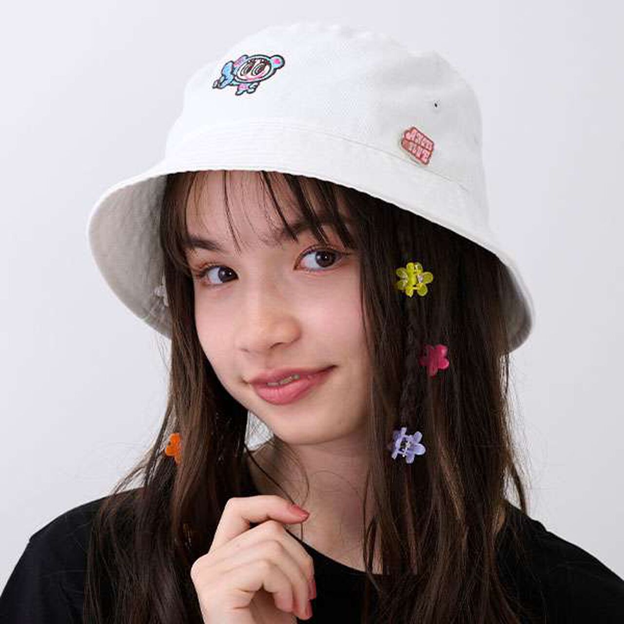 Mr. Nakamura Bucket Hat (with Pin Badge),Black, large image number 18