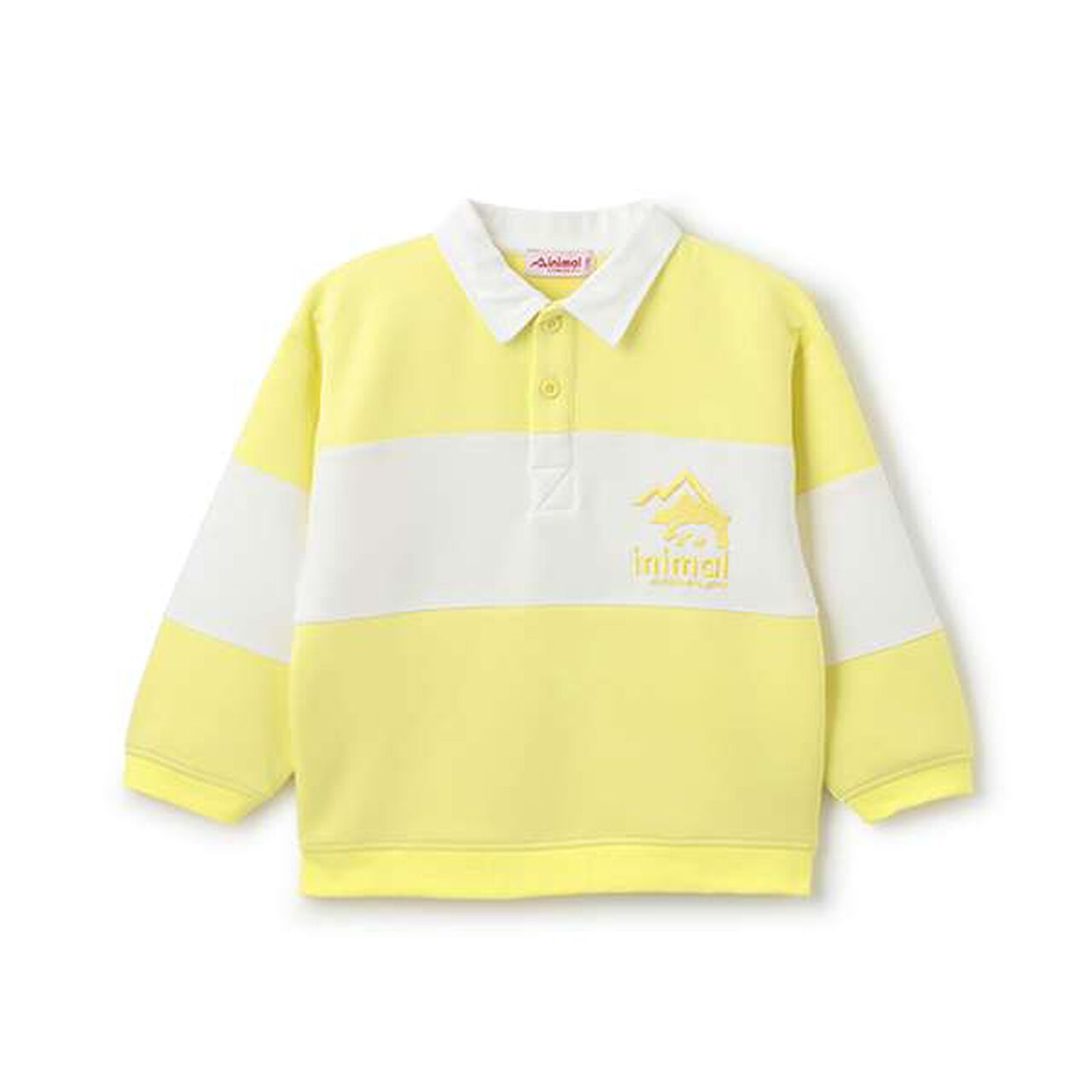 [Water-Repellent] Ponte Embroidered Rugby Shirt,Lemon yellow, large image number 0