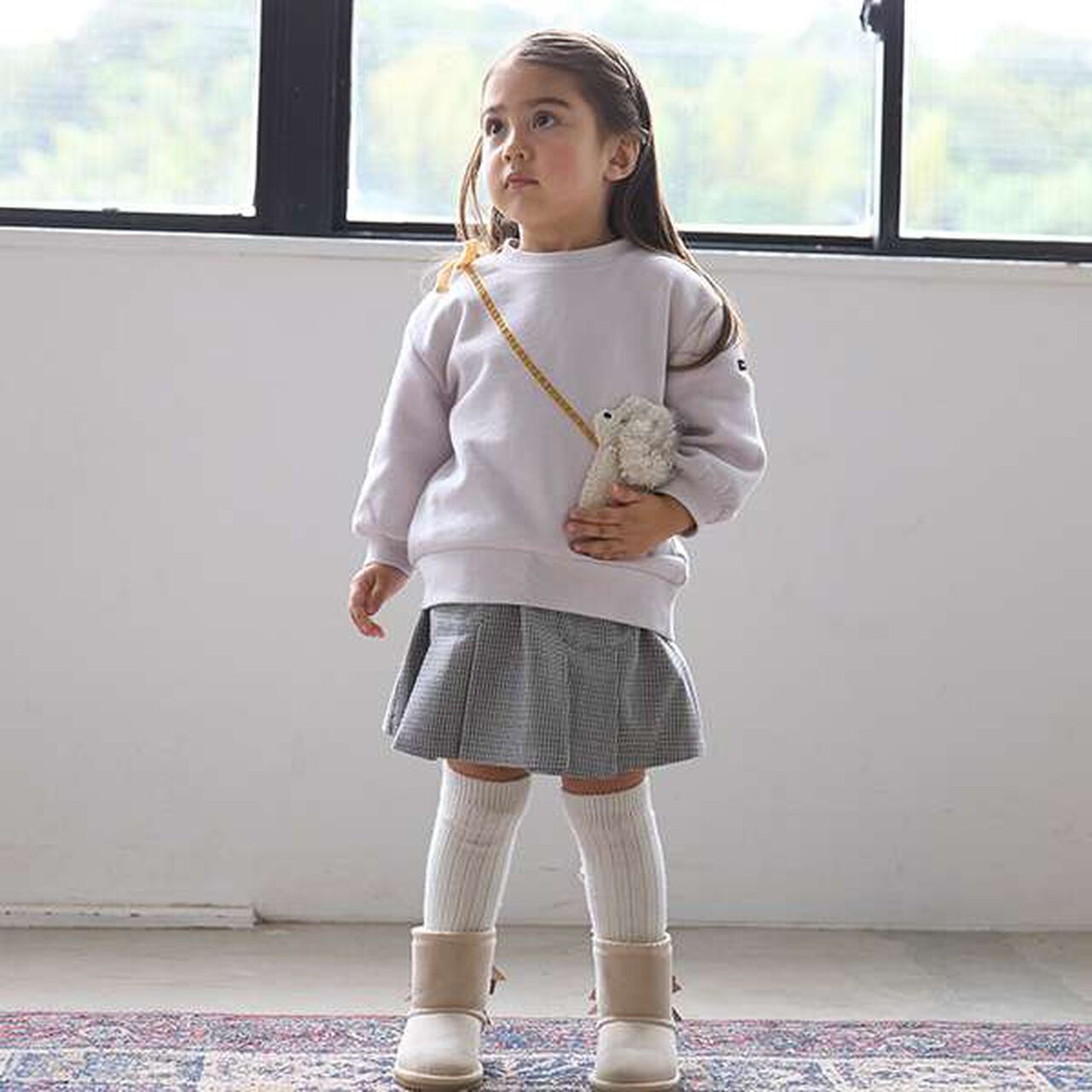 [Link] Check Pleated Skirt-Pants (Kids Size),Brown, large image number 1