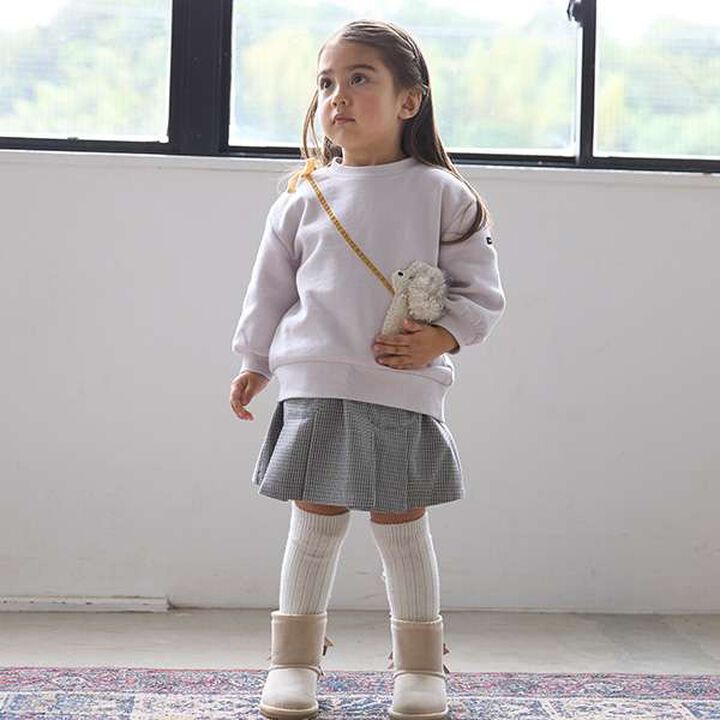 [Link] Check Pleated Skirt-Pants (Kids Size),Brown, medium image number 1