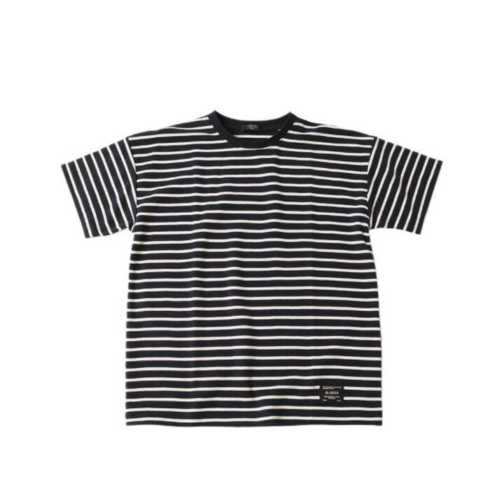 [Adult Size Available] Pique Drop Shoulder Stripe Short Sleeve T-Shirt,, medium