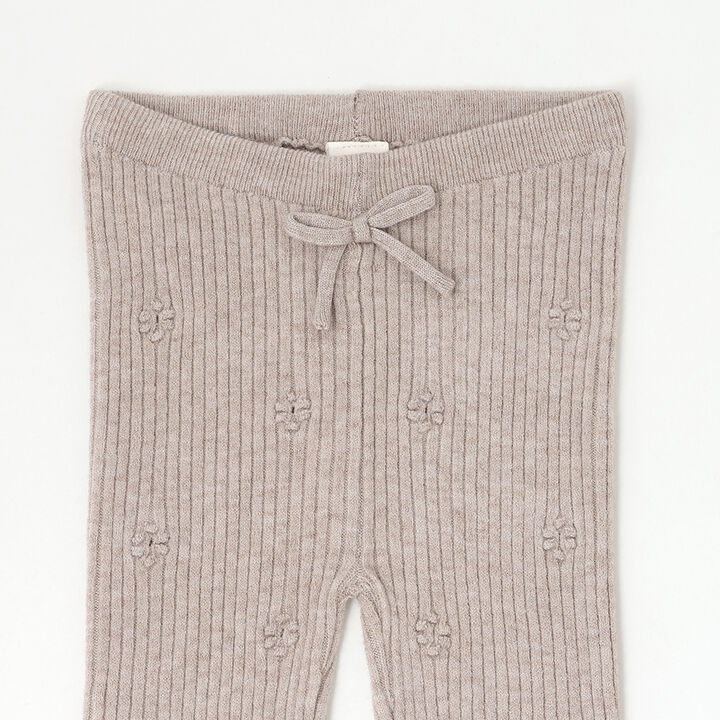 Knit Flower Leggings,Mocha tea, medium image number 2