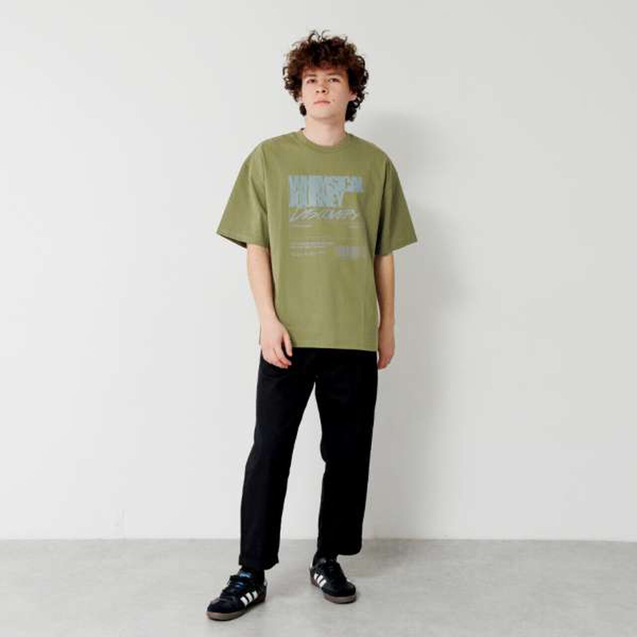 Big Short Sleeve T-Shirt with Reflective Print on Front,White, large image number 1