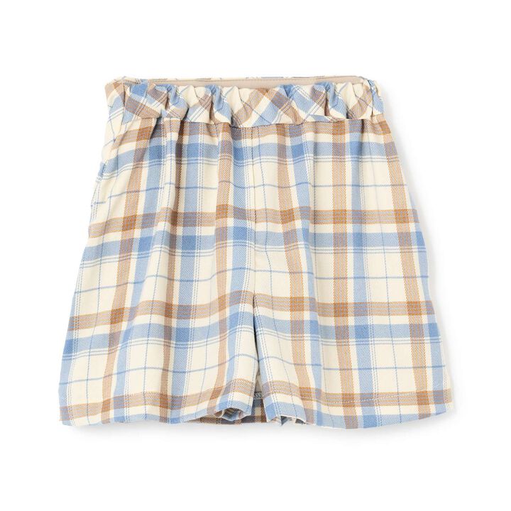 Check Pleats Culotte Skirt,Pearl white, medium image number 1