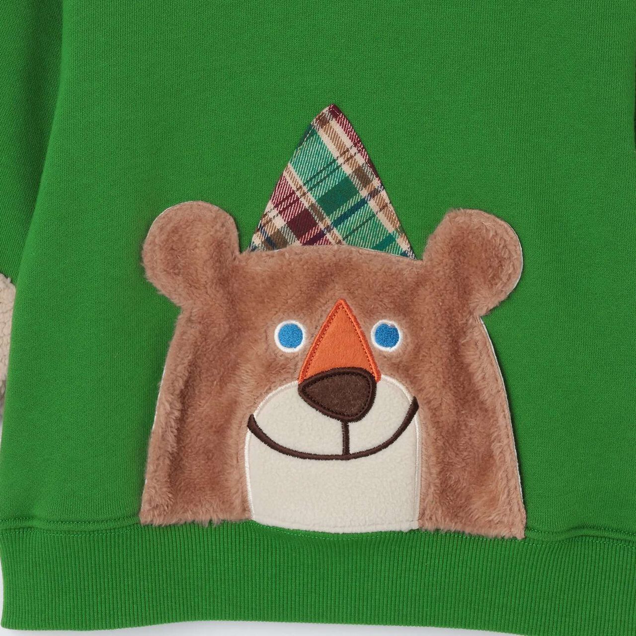 Korobokkuru Bear Sweatshirt,Moss green, large image number 3