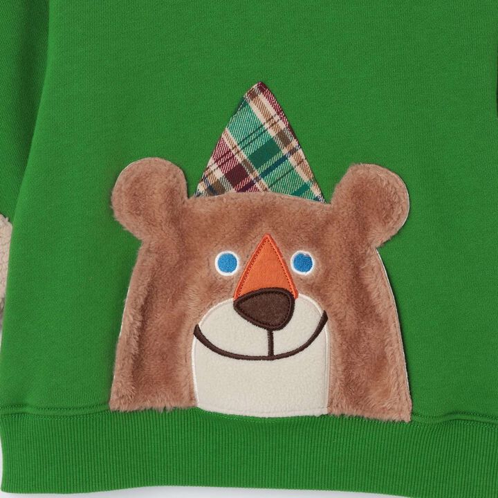 Korobokkuru Bear Sweatshirt,Moss green, medium image number 3