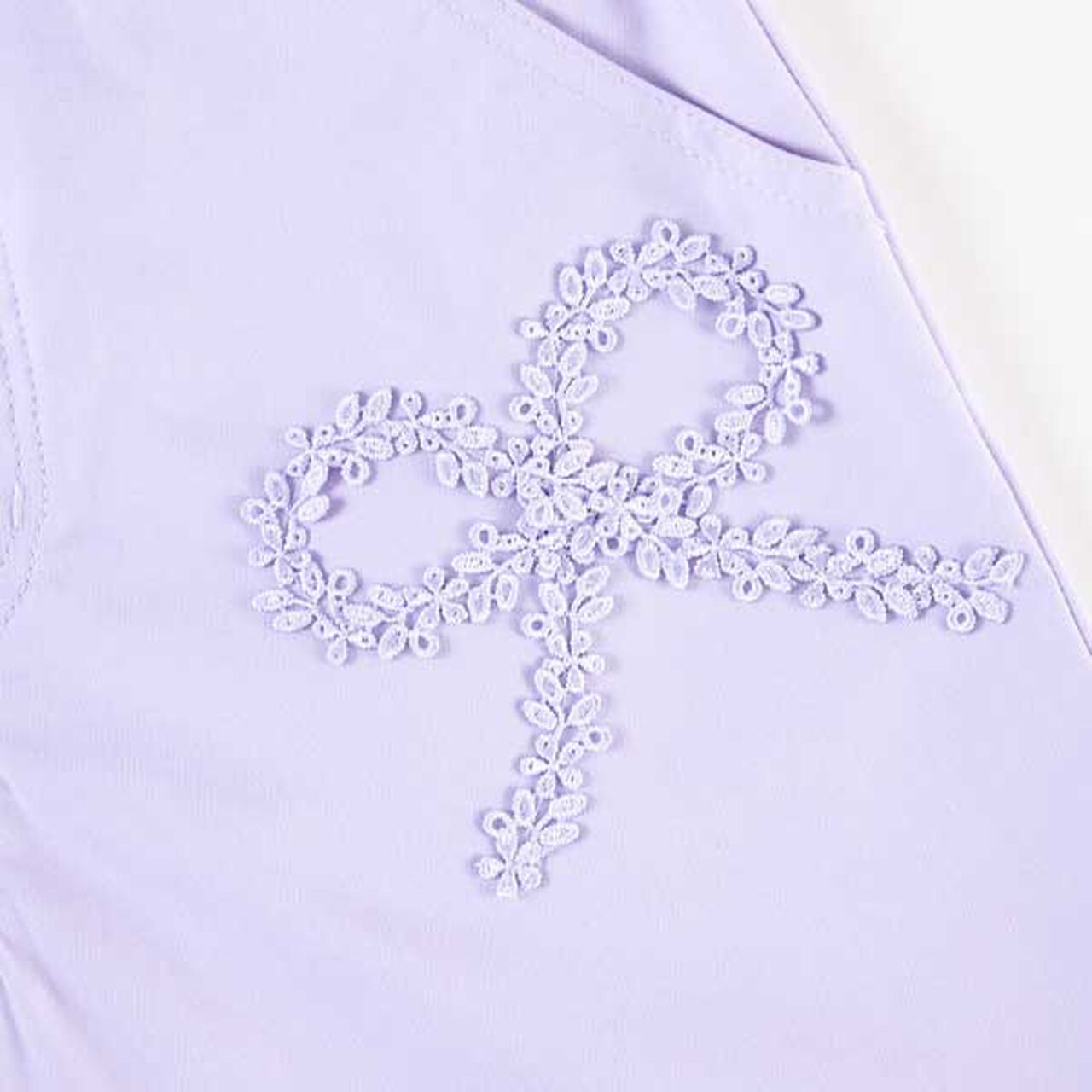 Scallop Trim Stretch Broad Half Pants (90),Lavender, large image number 2