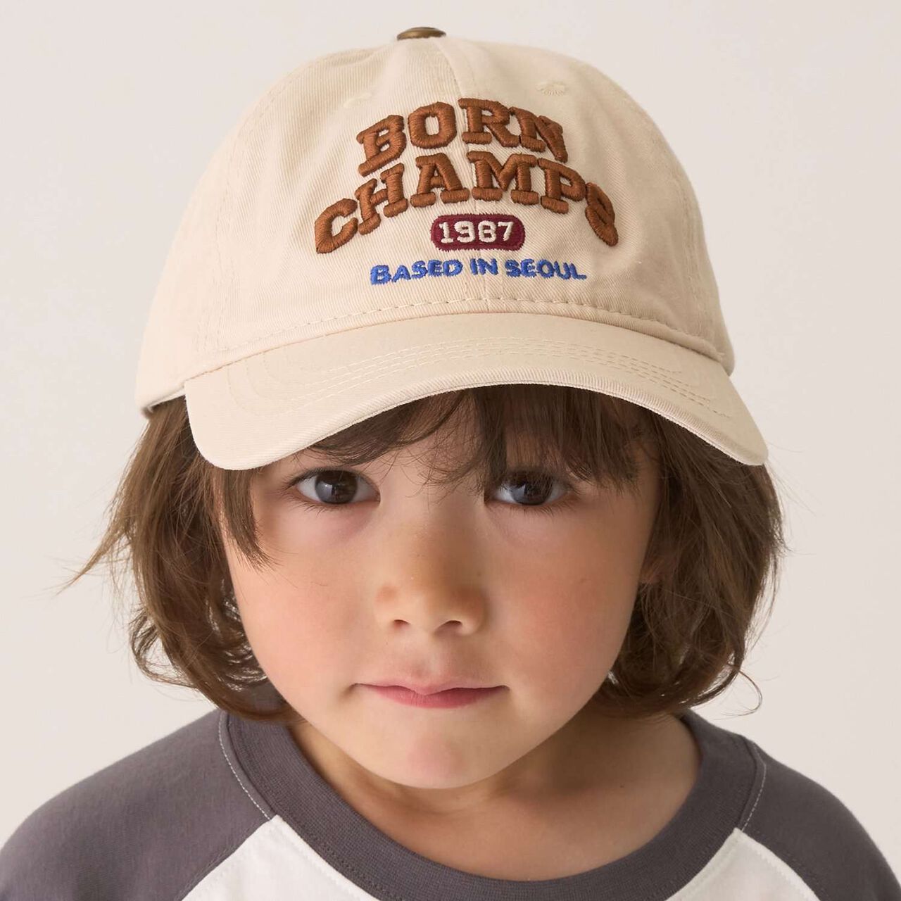 Logo Embroidery Cap,Ivory, large image number 0