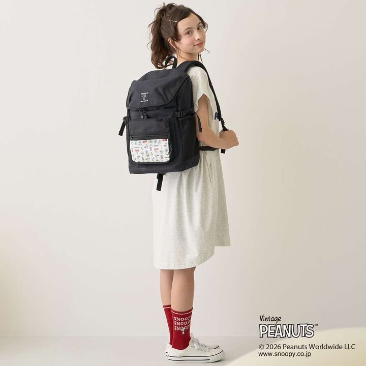 [PEANUTS] Bucket-Style Backpack (Approx. 24.5L),Black, medium image number 2