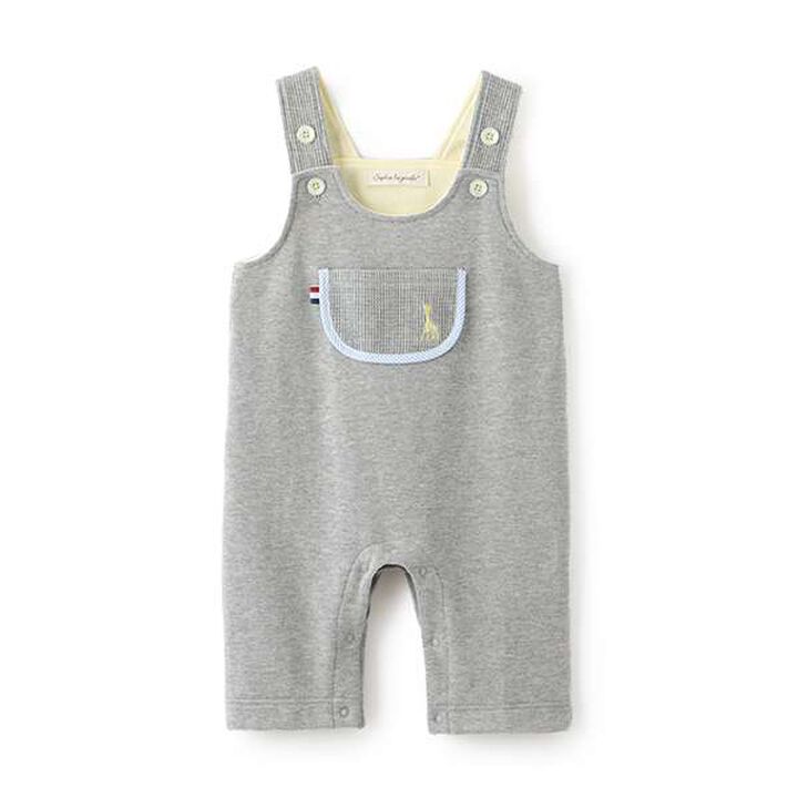 [Made in Japan] Mini Fleece Overalls,Gray, medium image number 0