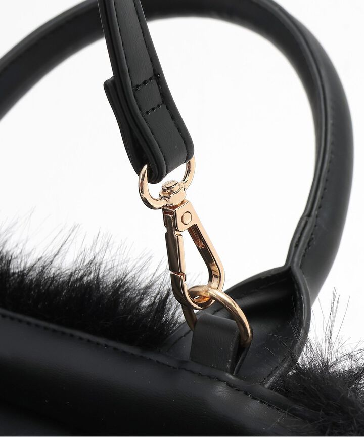 Faux Fur 2 WAY Bag,Black, medium image number 5