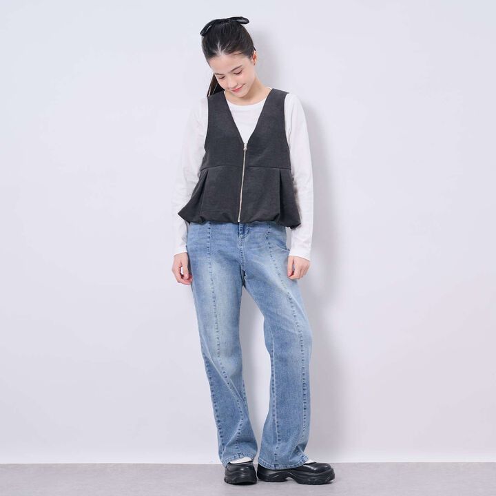 [AMI] Balloon Vest × Long Sleeve T-Shirt Set,Beige, medium image number 14
