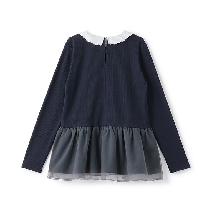 [Link] Lace Collar Tulle Tunic,Light pink, medium image number 1