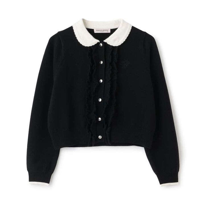 Frill Collar Cardigan,Mocha tea, medium image number 7