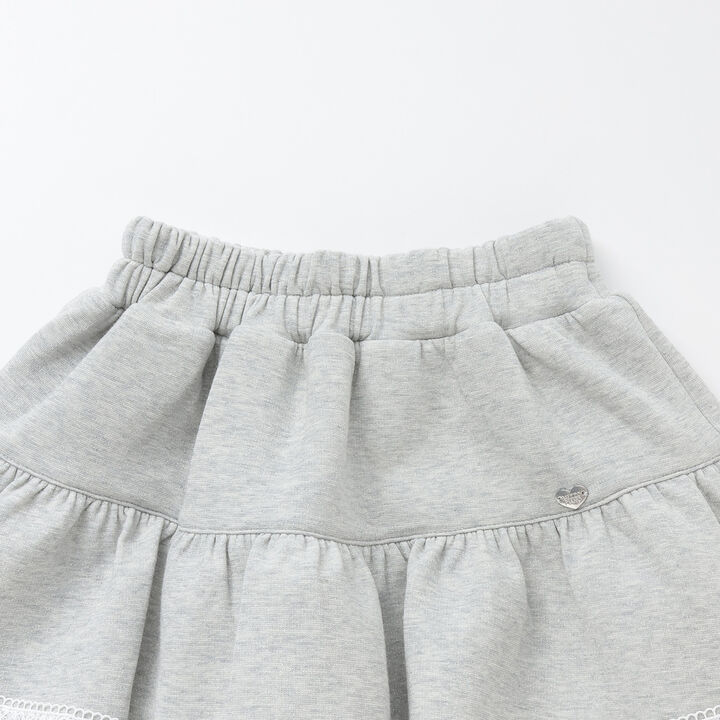 Lace Hem Tiered Skirt with Shorts,Off white, medium image number 2